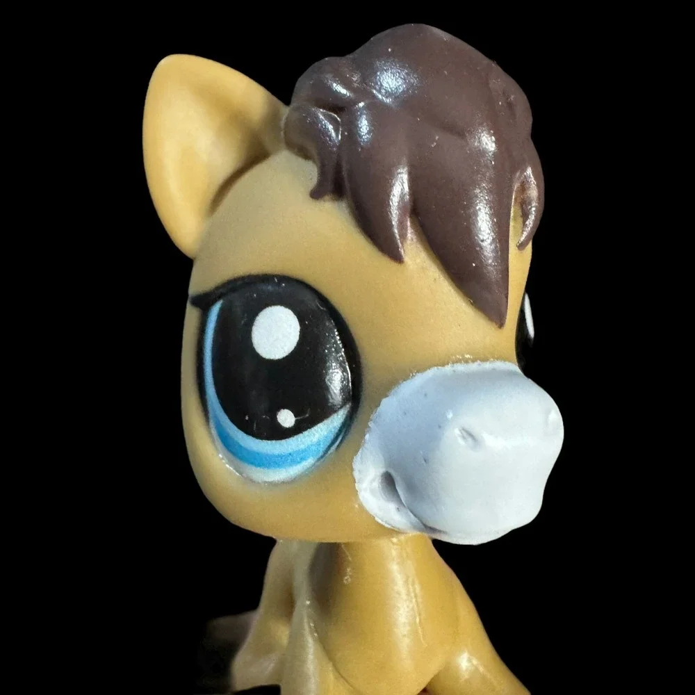 Authentic Littlest Pet Shop Brown HORSE Pink Hearts‎ G7 #3 Hasbro LPS